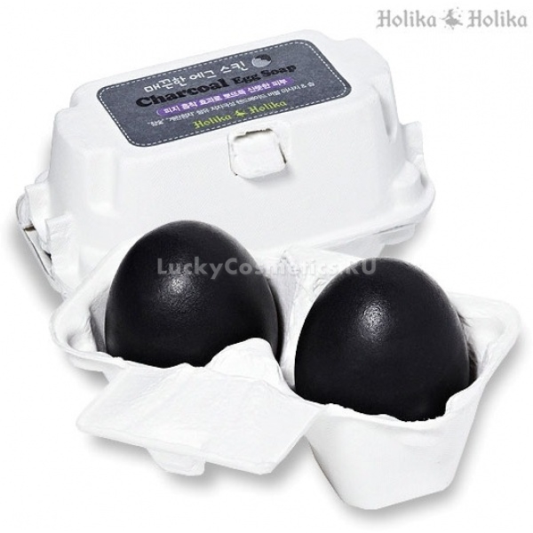 Мыло-маска для лица с углем Holika Holika Charcoal Egg Soap 