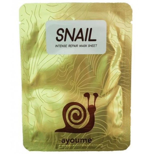 маска для лица тканевая с муцином улитки ayoume snail intens