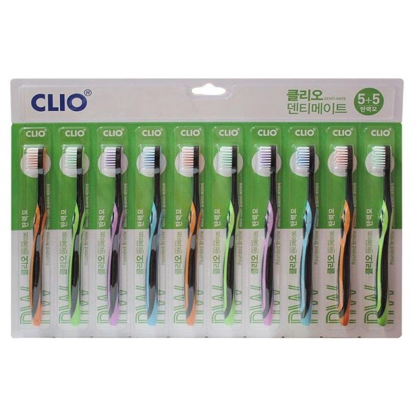 набор зубных щеток clio denti-mate normal toothbrush 5+5