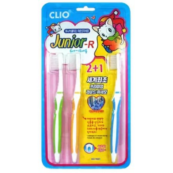 набор зубных щеток clio junior r 2+1 toothbrush