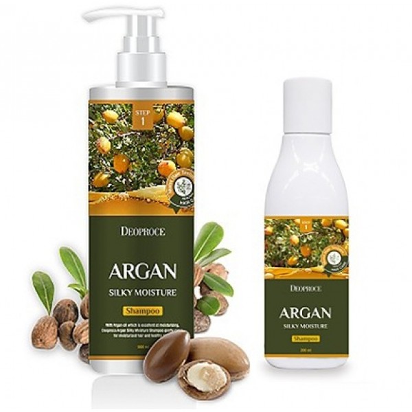 шампунь для волос с аргановым маслом deoproce argan silky mo