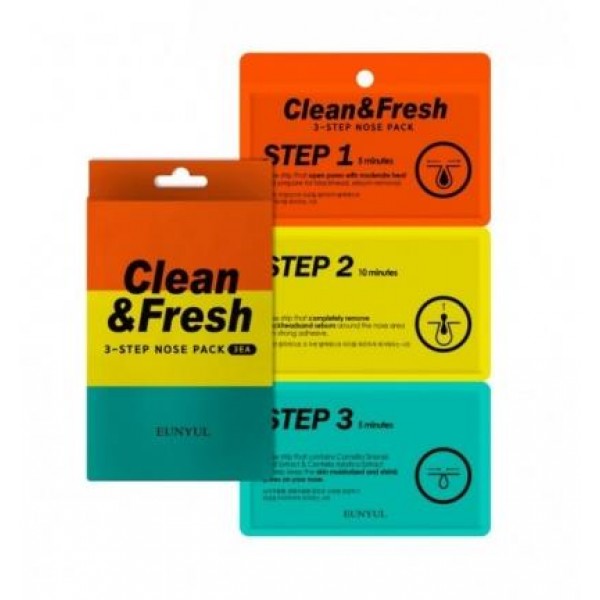 трехэтапные полоски для носа eunyul clean & fresh 3-step nos