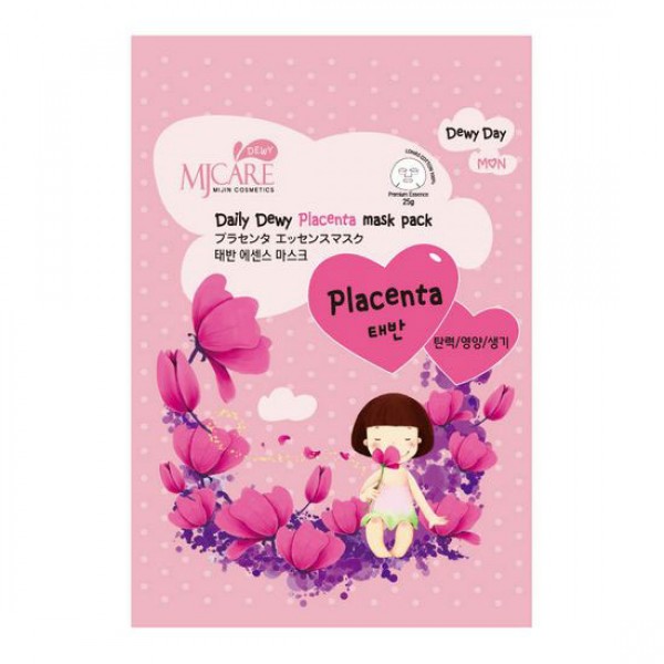 маска тканевая с плацентой mijin mj care daily dewy placenta