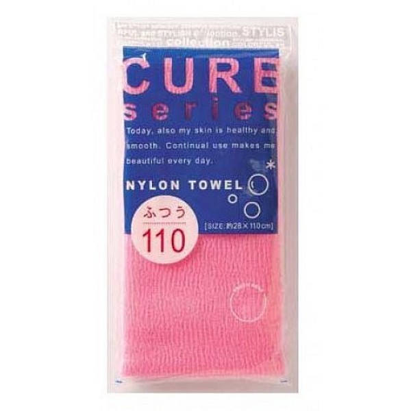 мочалка для тела средней жесткости (розовая) o:he cure nylon