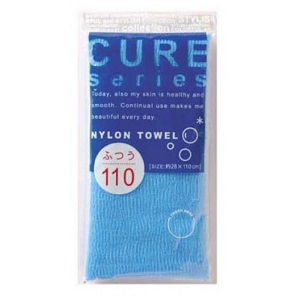 мочалка для тела средней жесткости (синяя) o:he cure nylon t
