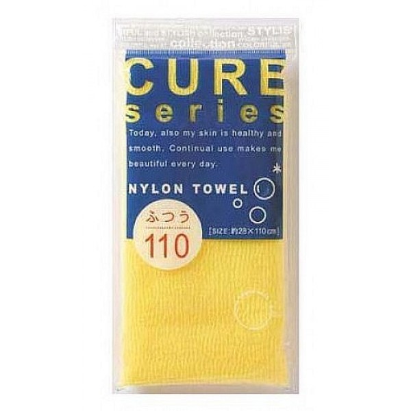 мочалка для тела средней жесткости (желтая) o:he cure nylon 