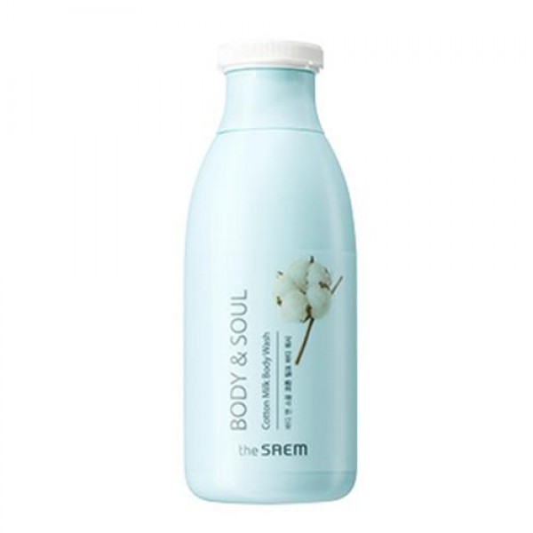 гель для душа молочный the saem body & soul cotton milk body