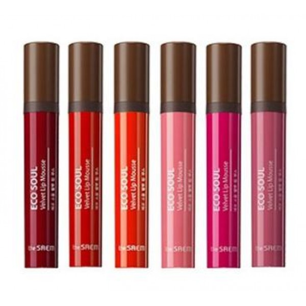 мусс для губ the saem eco soul velvet lip mousse