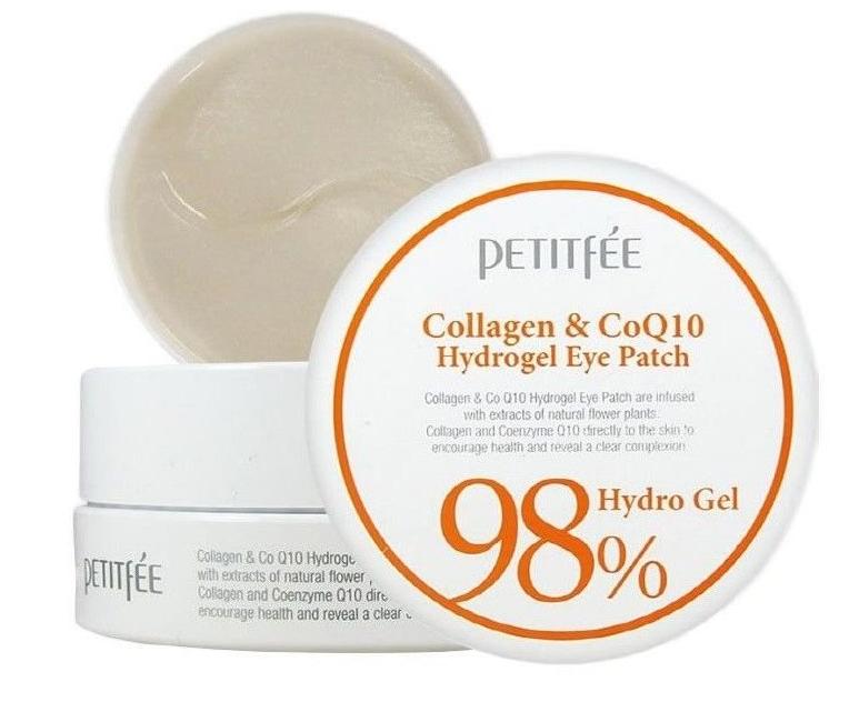 патчи для глаз с коэнзимом petitfee collagen & co q10 hydrog