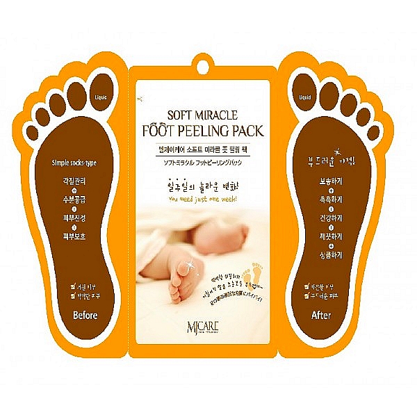 пилинг для ног mijin soft miracle foot peeling pack