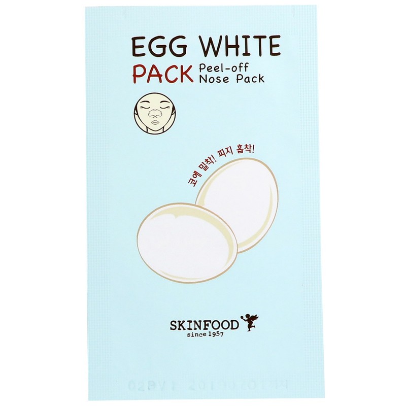 очищающие полоски для носа skin food  egg white nose pack