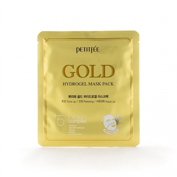 гидрогелевая маска для лица с золотом petitfee gold hydrogel