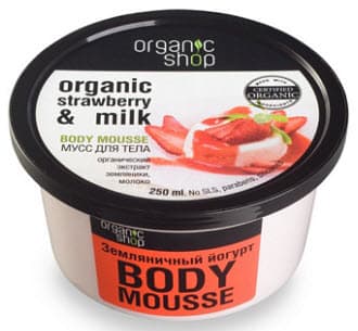 Body Mousse Organic Strawberry  Milk Мусс Для Тела Земляничн