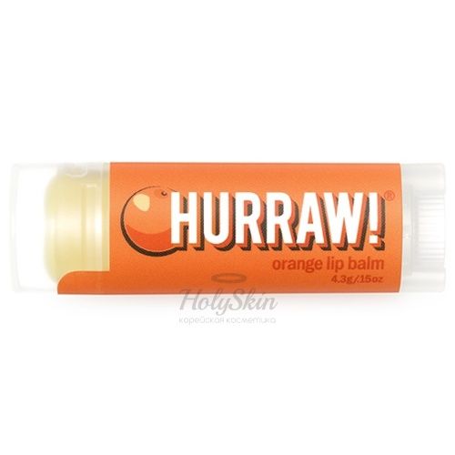 Бальзам для губ со вкусом апельсина Hurraw!