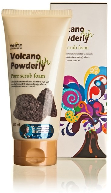 White Cospharm Volcano Powderly Pore Scrub Foam