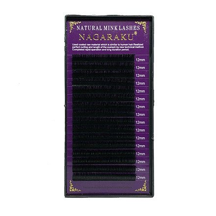 NAGARAKU, Ресницы на ленте Natural Mink, 12/0,10 мм, D-изгиб