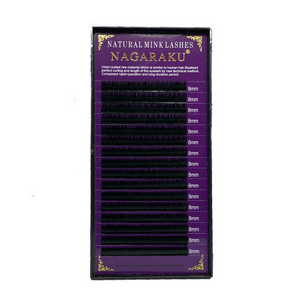 NAGARAKU, Ресницы на ленте Natural Mink, 8/0,12 мм, C-изгиб