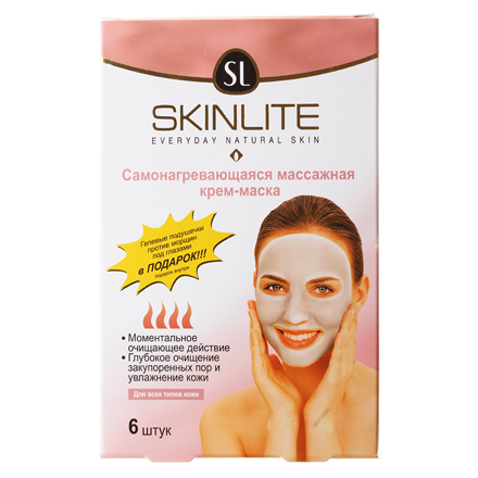 Skinlite, Самонагревающаяся массажная крем-маска, 6 шт