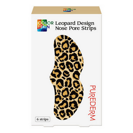 Purederm, Полоски для носа Color Skin Leopard, 6 шт.