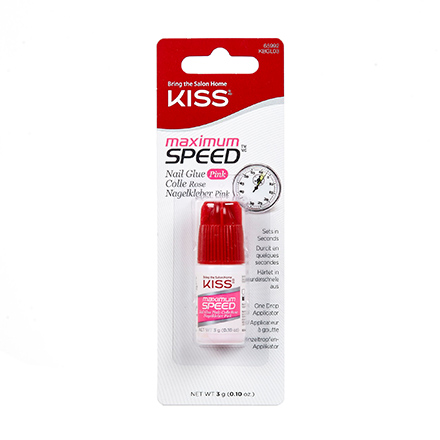 Kiss, Клей для типсов Maximum Speed, pink, 3 г