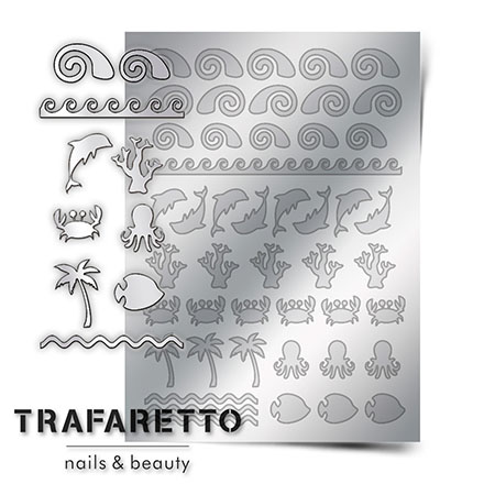 Trafaretto, Металлизированные наклейки Sea-05, серебро