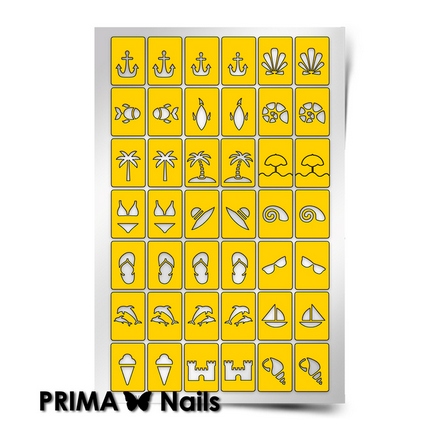 Prima Nails, Трафареты «Пляж»