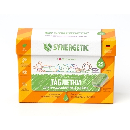 Synergetic, Таблетки для посудомоечных машин, 25 шт.