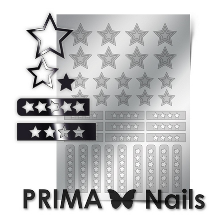 Prima Nails, Металлизированные наклейки UZ-02, серебро