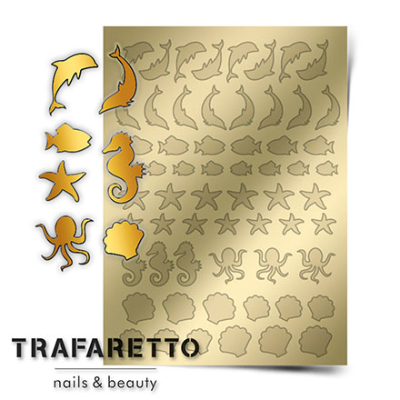 Trafaretto, Металлизированные наклейки Sea-04, золото