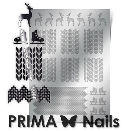 Prima Nails, Металлизированные наклейки W-04, серебро