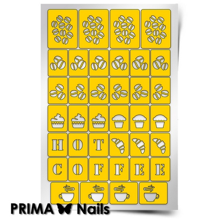 Prima Nails, Трафареты «Кофейня»