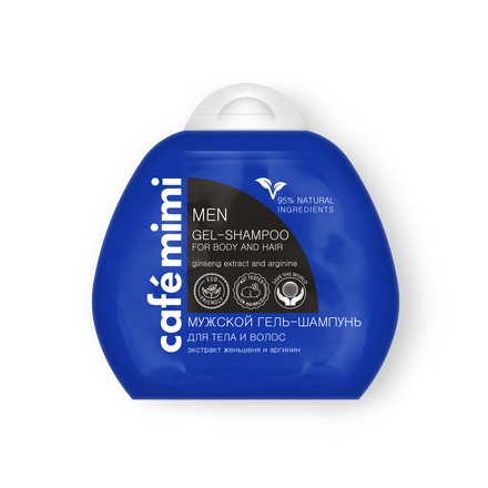 Cafemimi, Мужской гель-шампунь для тела и волос, 100 мл