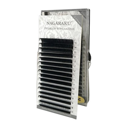 NAGARAKU, Ресницы на ленте Premium Mink, 0,12 мм, C-изгиб
