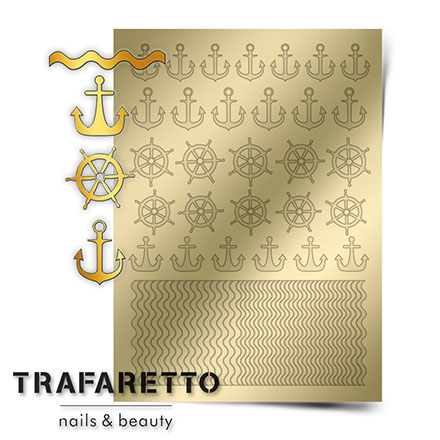 Trafaretto, Металлизированные наклейки Sea-01, золото