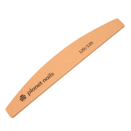 Planet Nails, Пилка широкая полукруглая Mylar, персиковая, 1