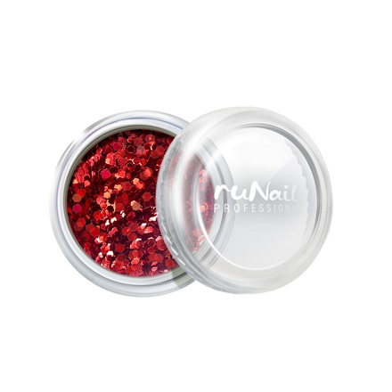 ruNail, дизайн для ногтей: конфетти (красный)