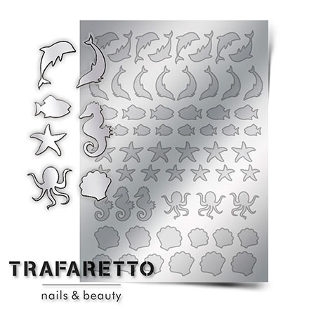 Trafaretto, Металлизированные наклейки Sea-04, серебро