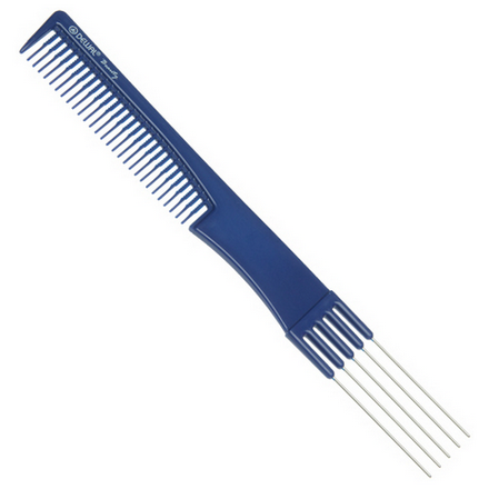 Dewal, Расческа с металлическими зубцами, синяя, 19 см