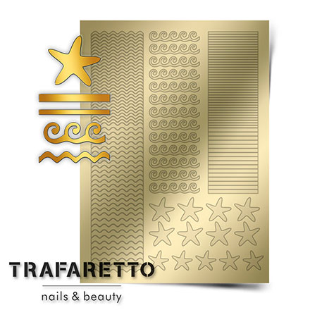 Trafaretto, Металлизированные наклейки Sea-03, золото