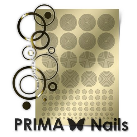 Prima Nails, Металлизированные наклейки GM-02, золото
