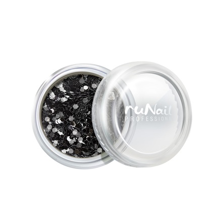 ruNail, дизайн для ногтей: конфетти (черный)