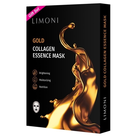 LIMONI, Маска для лица Gold Collagen, 6 шт.