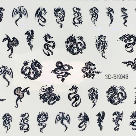 Anna Tkacheva, 3D-стикер №048 «Драконы. Змеи», черный