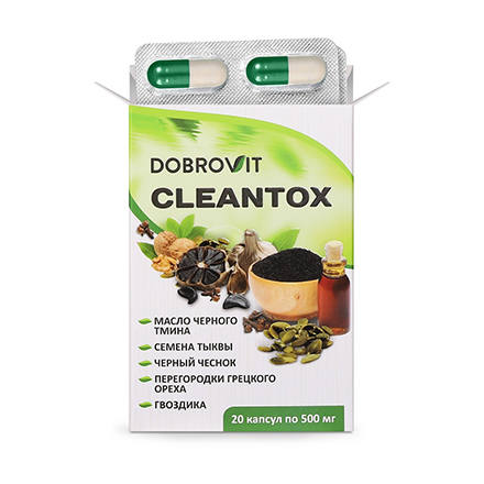 Dobrovit, Антипаразитарный комплекс CleanTox, 20х500 мг
