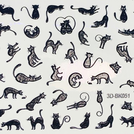 Anna Tkacheva, 3D-стикер №051 «Животные. Кошки», черный