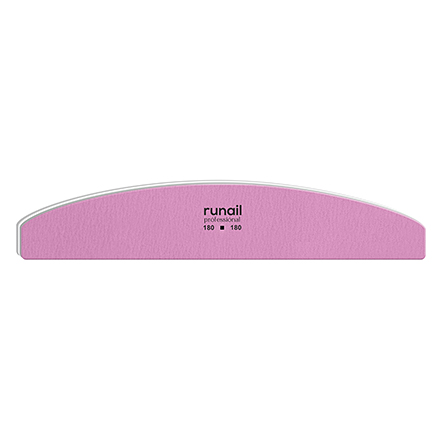 ruNail, Пилка для искусственных ногтей, розовая, полукруглая