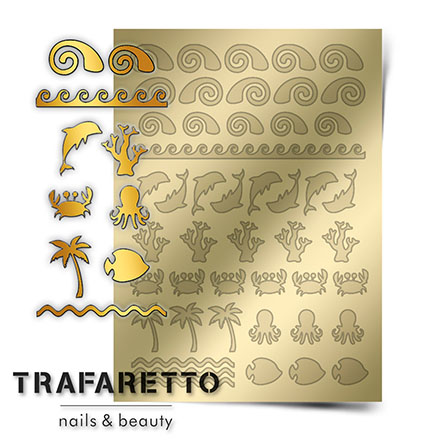 Trafaretto, Металлизированные наклейки Sea-05, золото