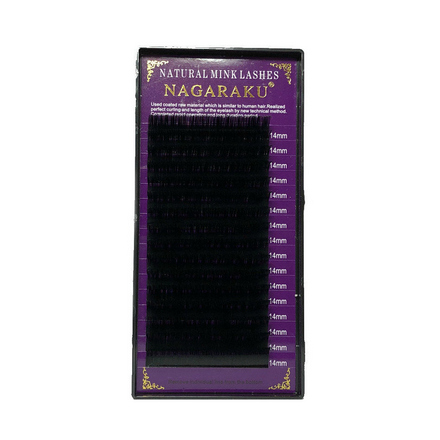 NAGARAKU, Ресницы на ленте Natural Mink, 14/0,12 мм, D-изгиб