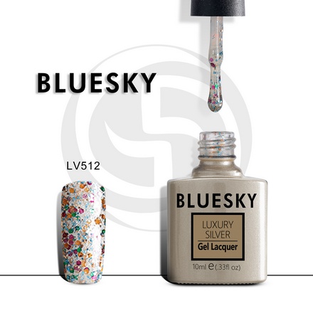 Bluesky, Гель-лак Luxury Silver №512
