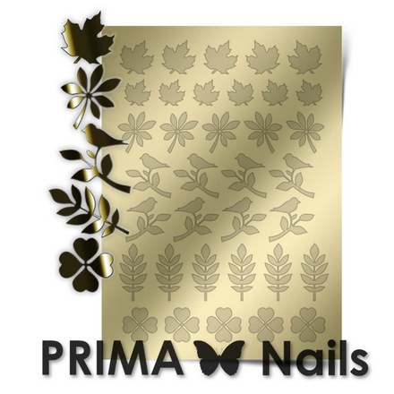 Prima Nails, Металлизированные наклейки FL-05, золото